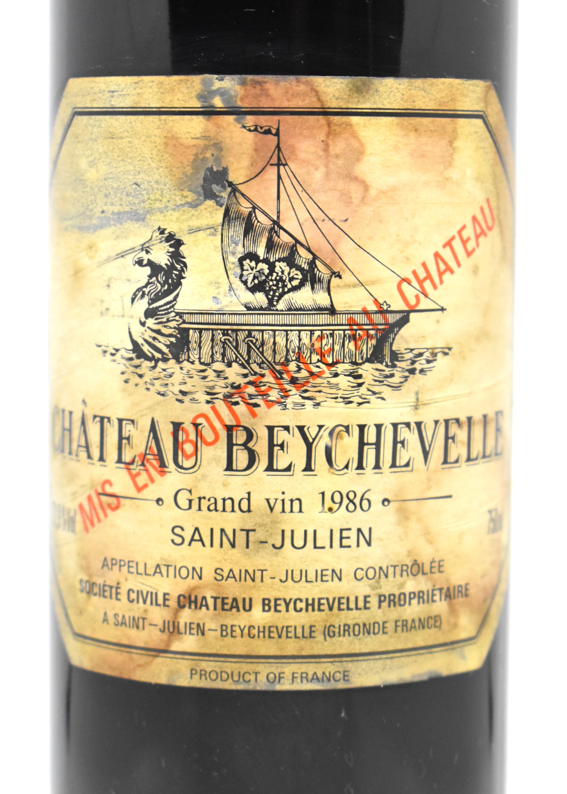Château Beychevelle 1986 - Flacon de collection pour un anniversaire ou cadeau