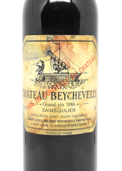 Chateau Beychevelle 1986 stained label condition - Aged fine bordeaux tasting