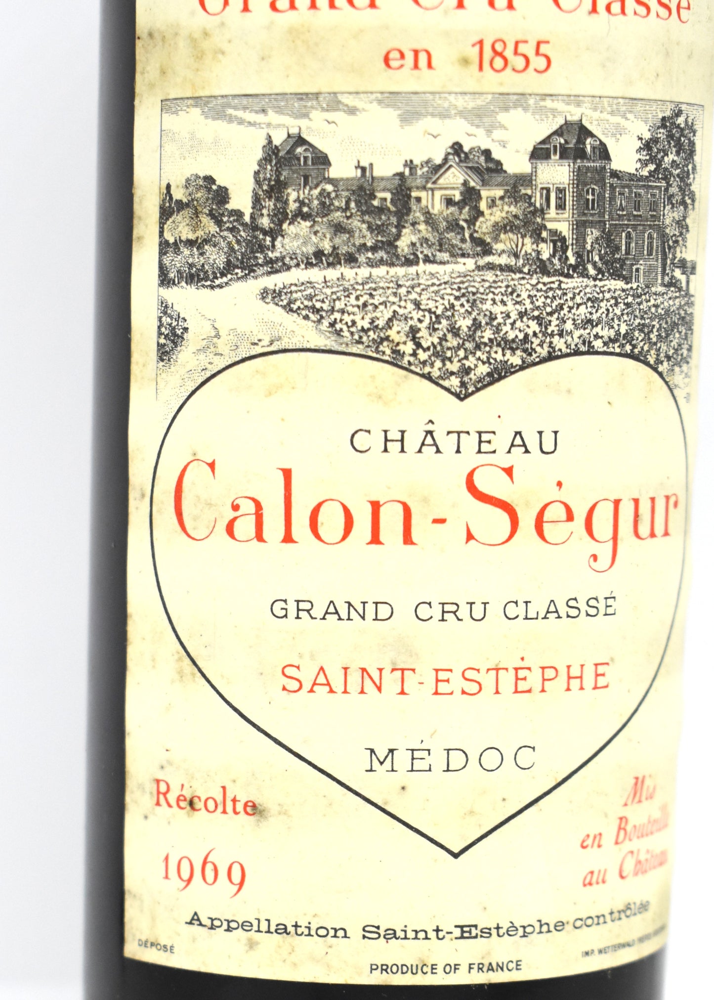 Authentic 1969 vintage Bordeaux wine for sale rare Calon-Segur Saint-Estephe