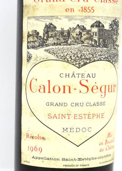Authentic 1969 vintage Bordeaux wine for sale rare Calon-Segur Saint-Estephe