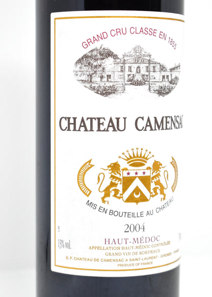 Château Camensac 2004 - Vue rapprochée du goulot et de la capsule d'origine