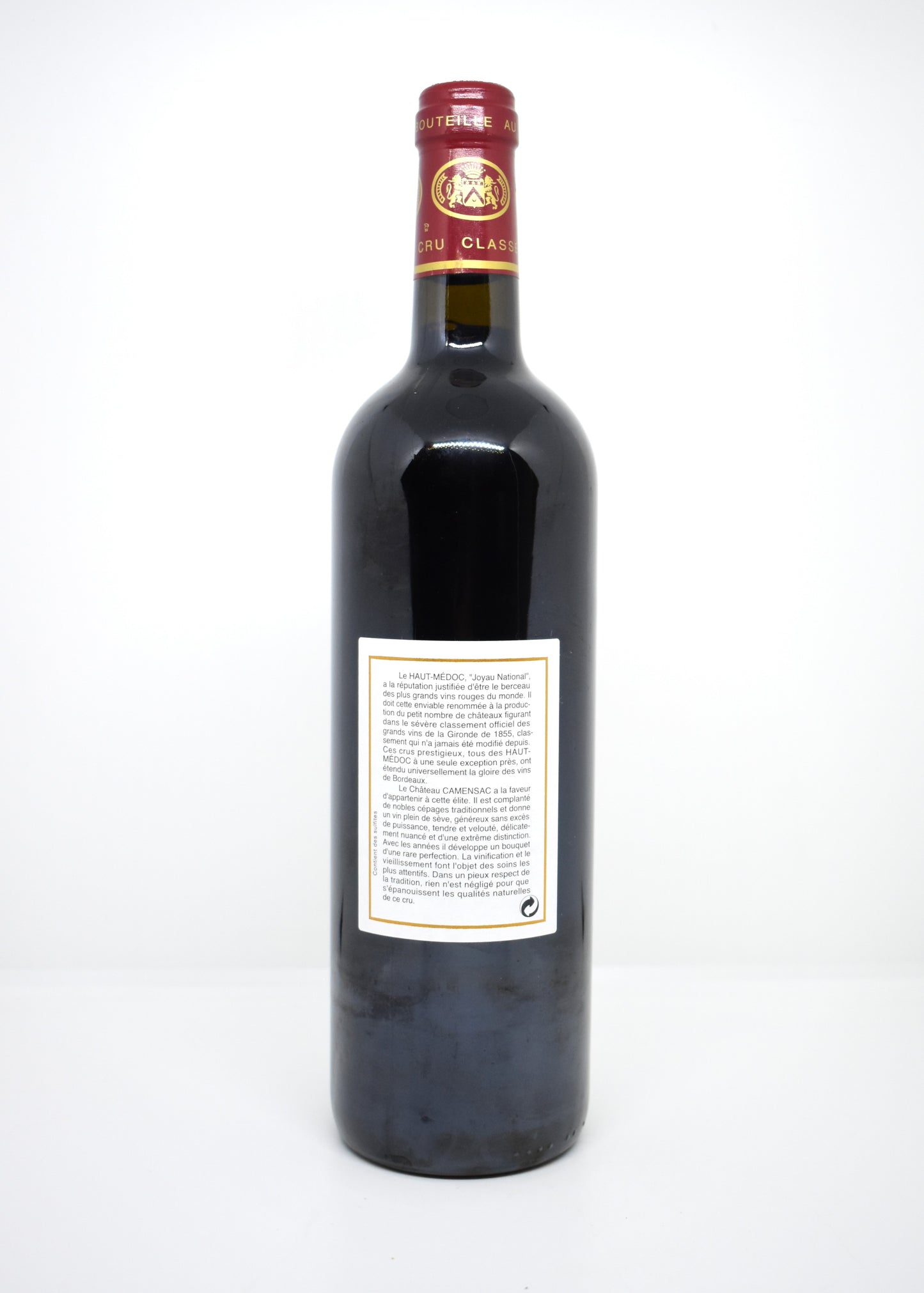 Achat grand cru 2004 livraison sécurisée France Suisse - Château Camensac 2004