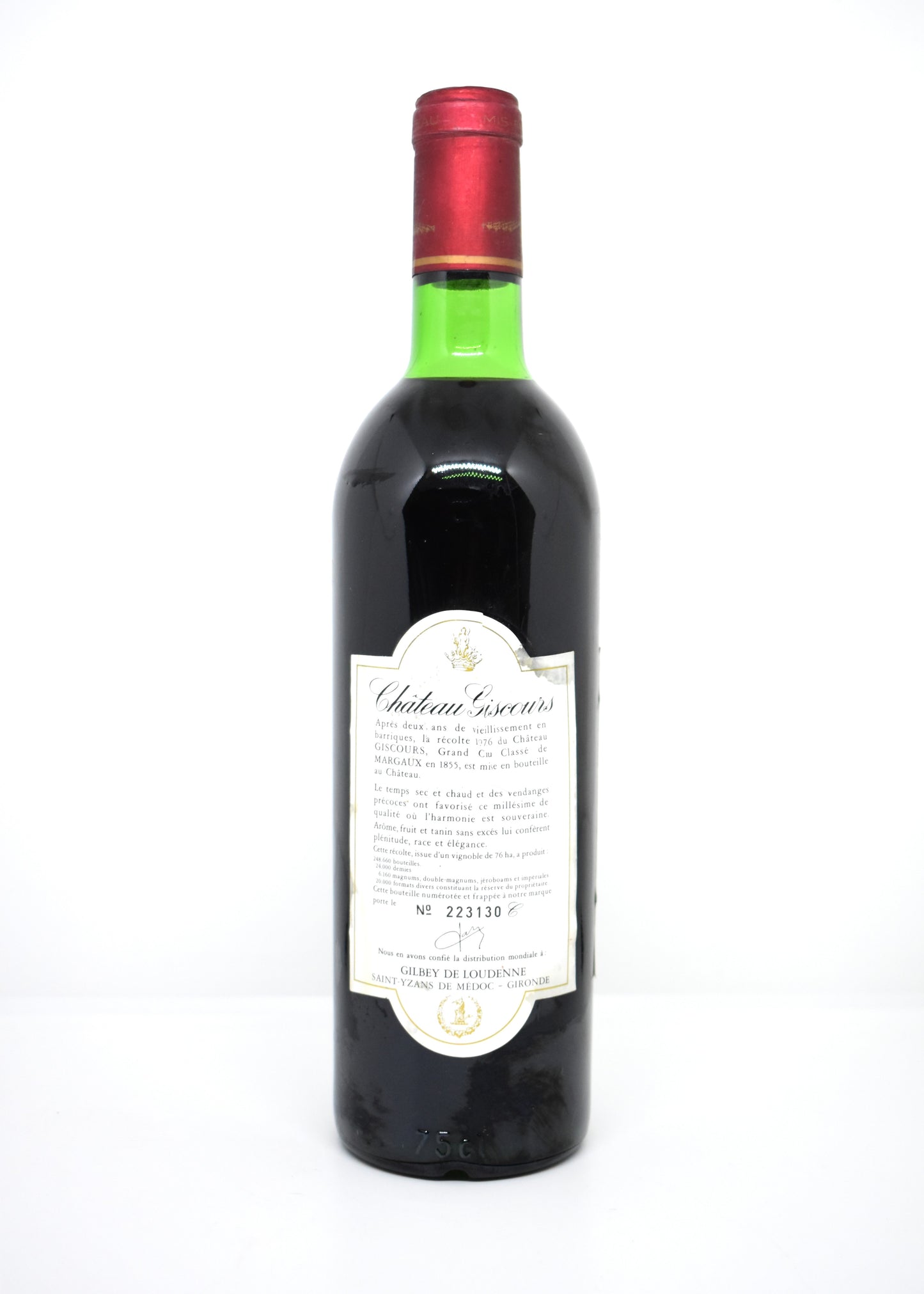 Idée cadeau vin de prestige millésime 1976 - Bouteille rare anniversaire