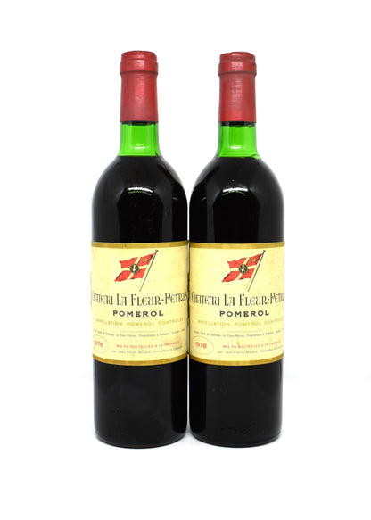 Zoom étiquette jaunie mais intègre Château La Fleur-Pétrus 1978 - Provenance cave privée