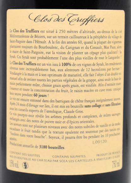 Clos des Truffiers 2006 - Vue rapprochée du goulot et de la capsule d'origine