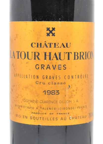 Vin de collection La Tour Haut-Brion 1983 - Flacon historique envoi rapide Suisse