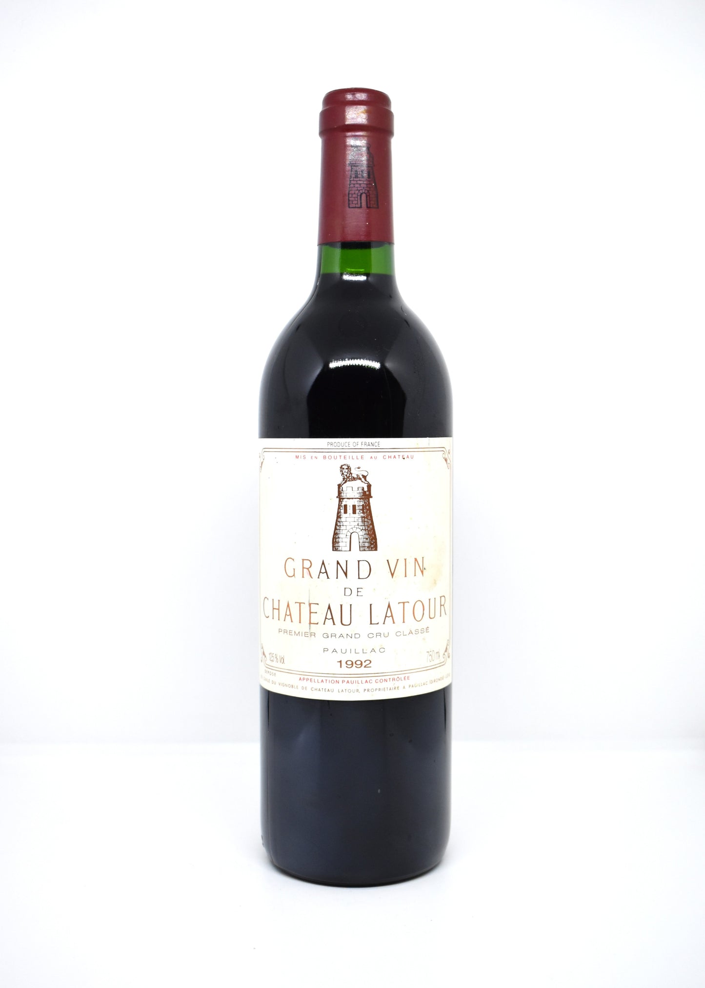 Chateau Latour 1992 slightly marked label condition premium vintage wine