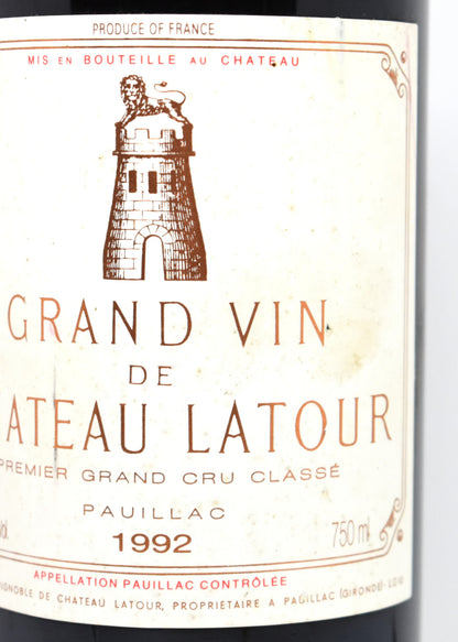 Faire un cadeau de luxe vin de Bordeaux commander Château Latour 1992 livraison rapide