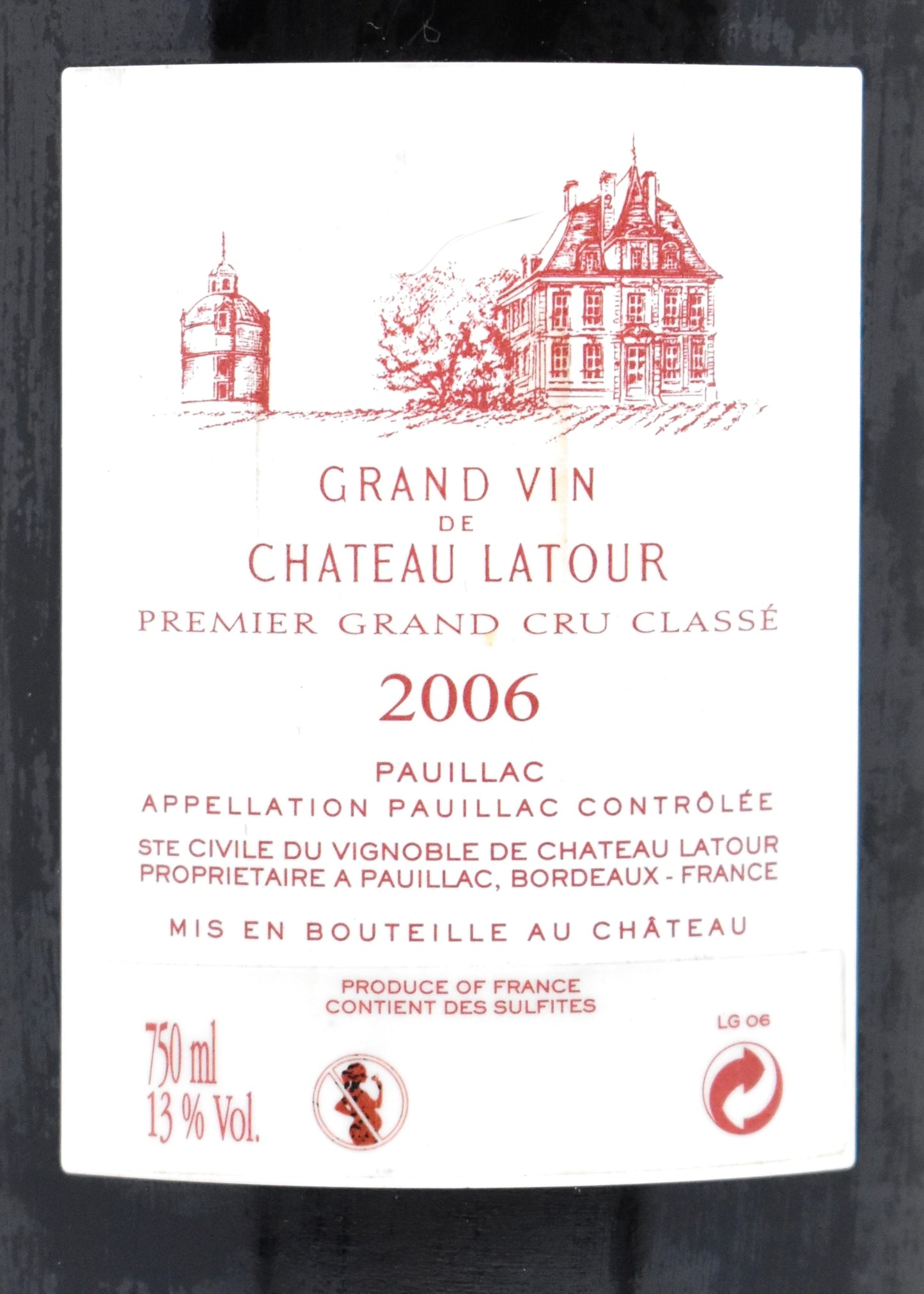 Faire un cadeau de luxe vin de Bordeaux commander Château Latour 2006 livraison rapide