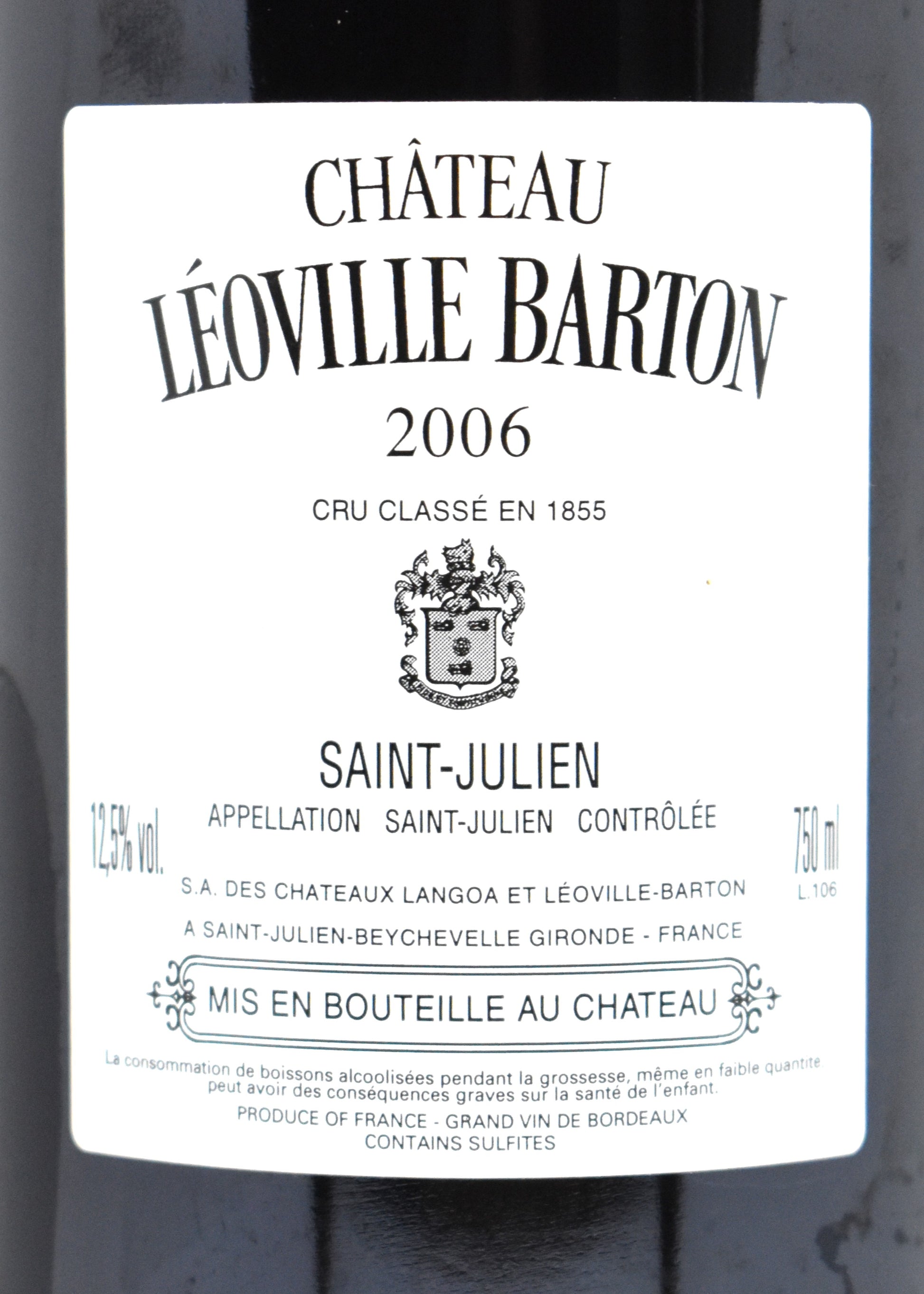 Faire un cadeau de prestige vin de Bordeaux acheter Château Léoville Barton 2006