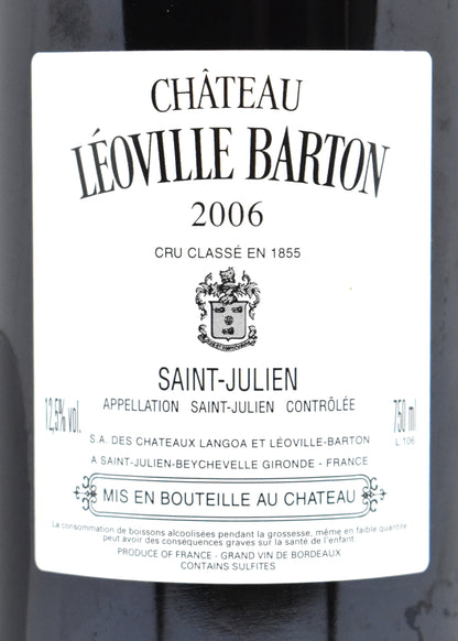 Faire un cadeau de prestige vin de Bordeaux acheter Château Léoville Barton 2006