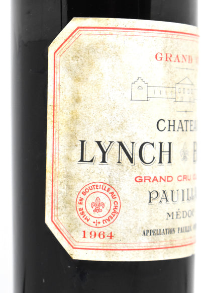 Original vintage label detail view buy a bottle of Chateau Lynch Bages 1964