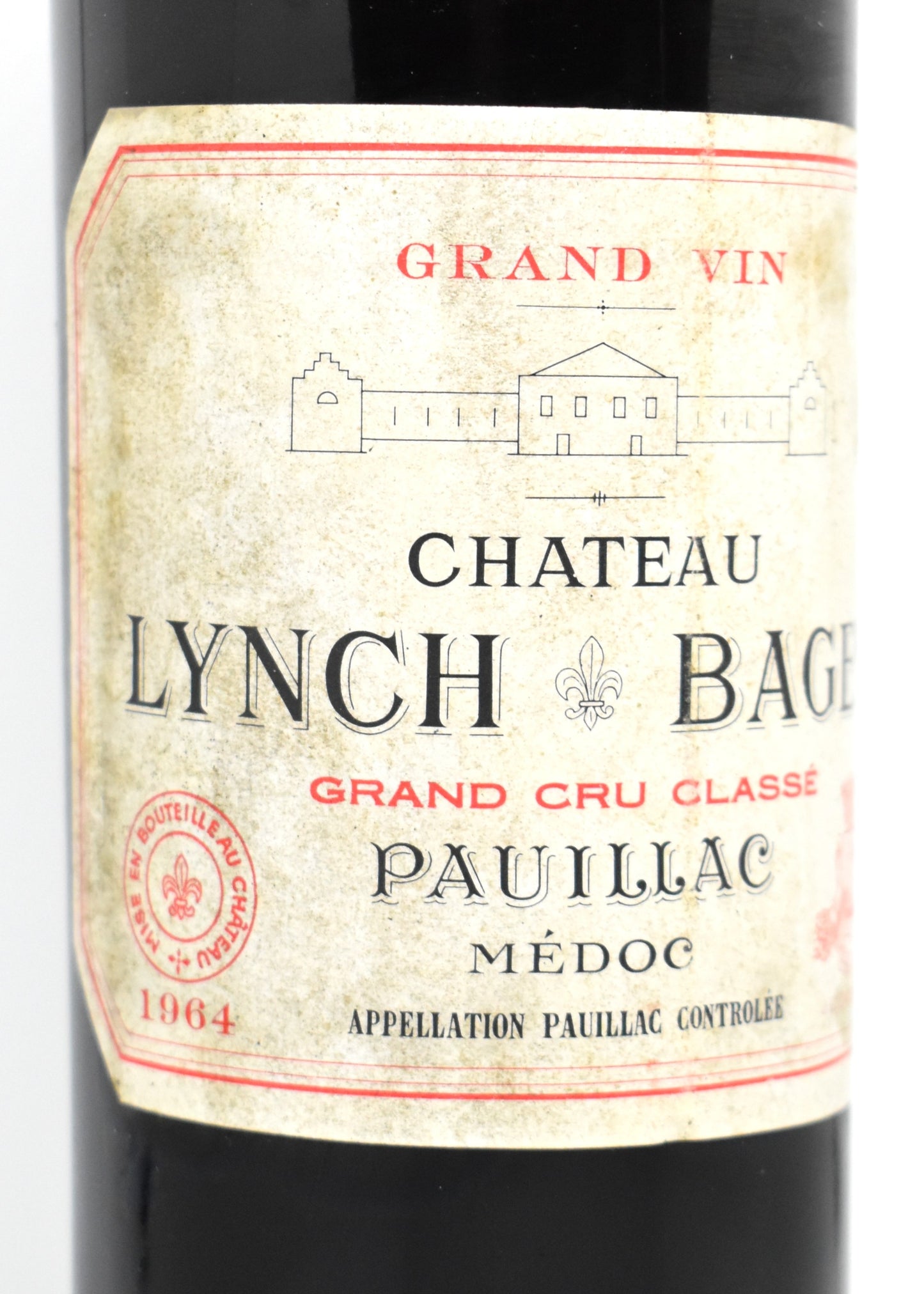 Flacon rare grand millesime vintage pauillac pas cher acheter une bouteille de Chateau Lynch Bages 1964