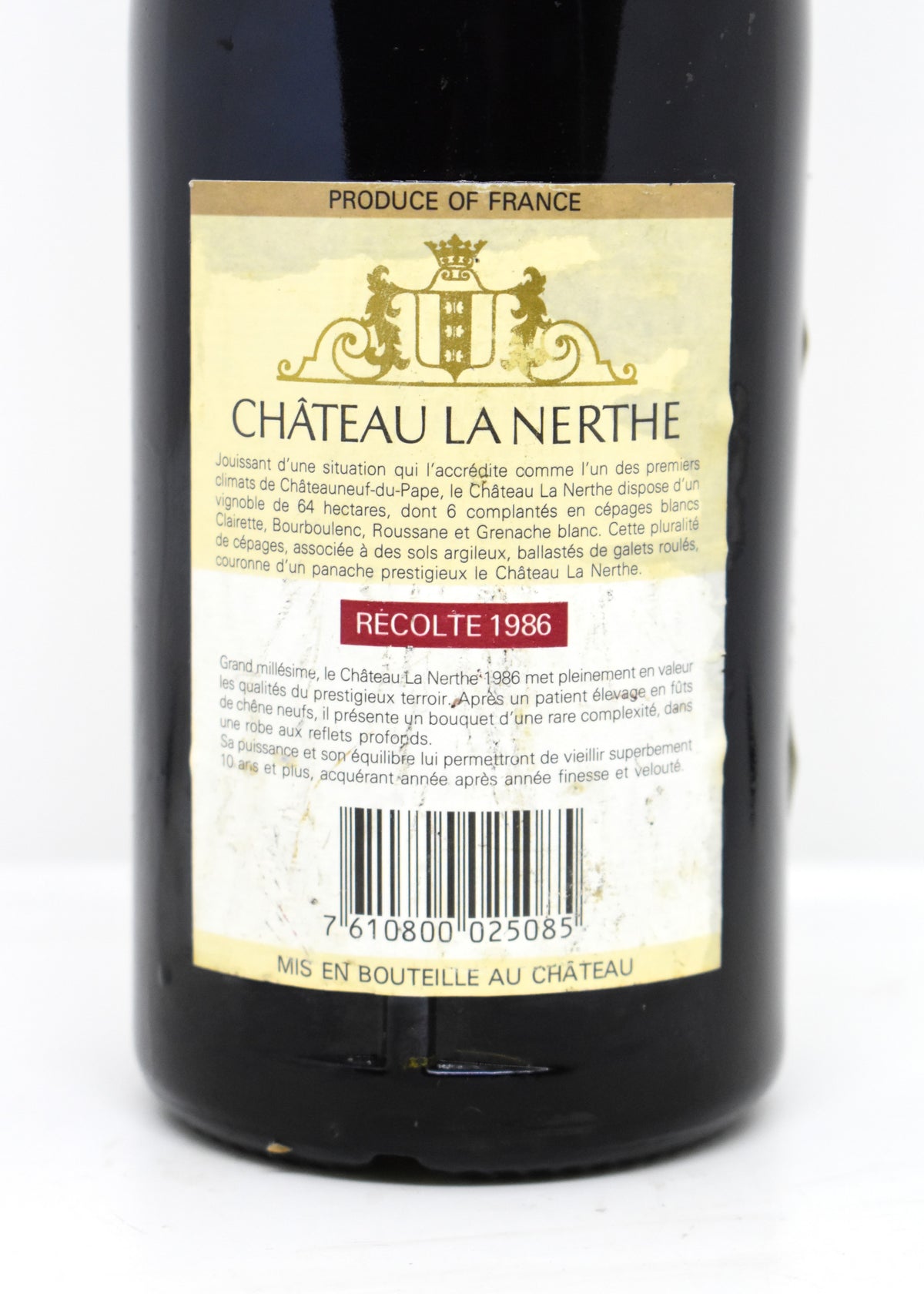 Où trouver un Chateauneuf du Pape 1986 conserve en cave privée suisse ?