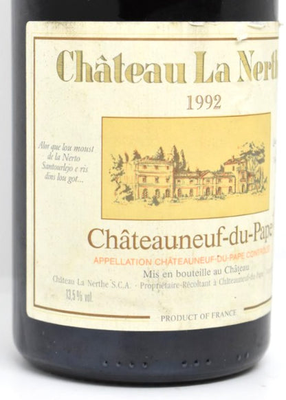 Ideal 1992 birthday gift vintage red wine Chateau La Nerthe Chateauneuf du Pape