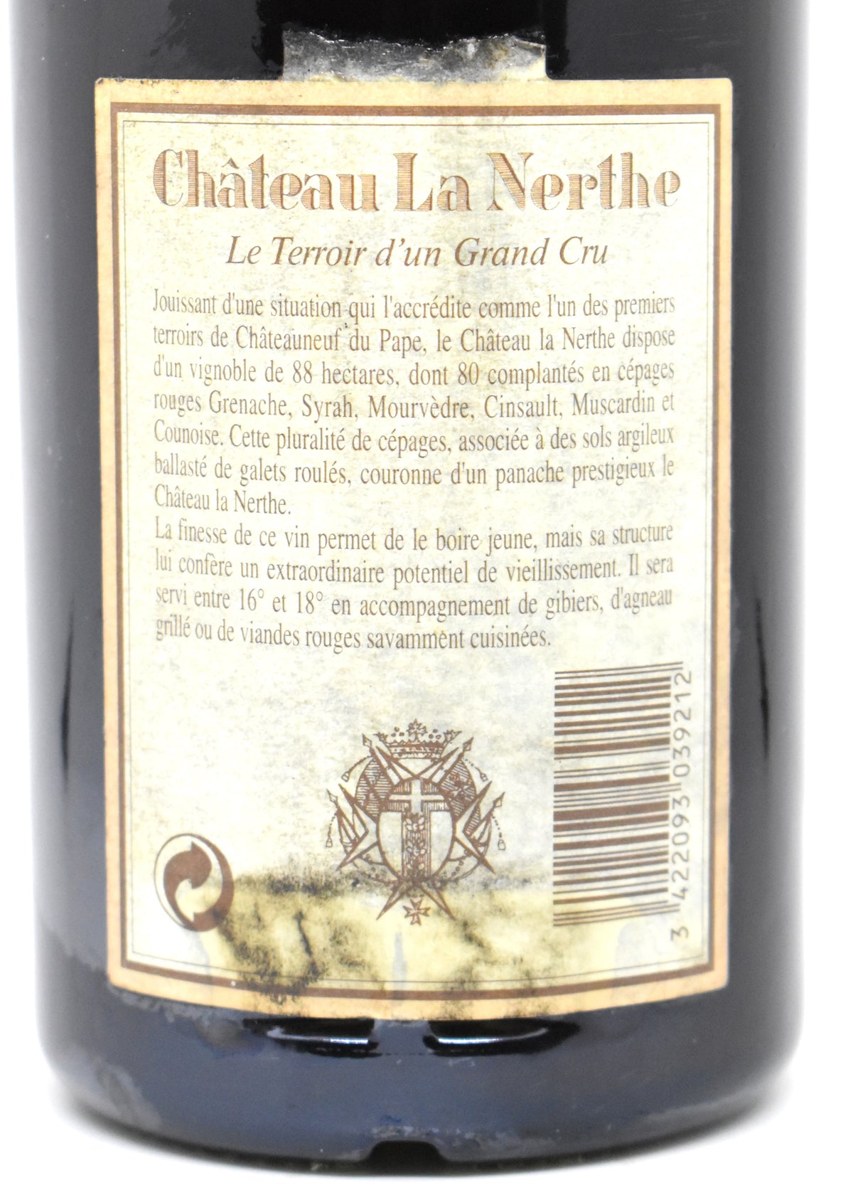 Achat vin du Rhone 1992 Chateauneuf du Pape Chateau La Nerthe livraison France