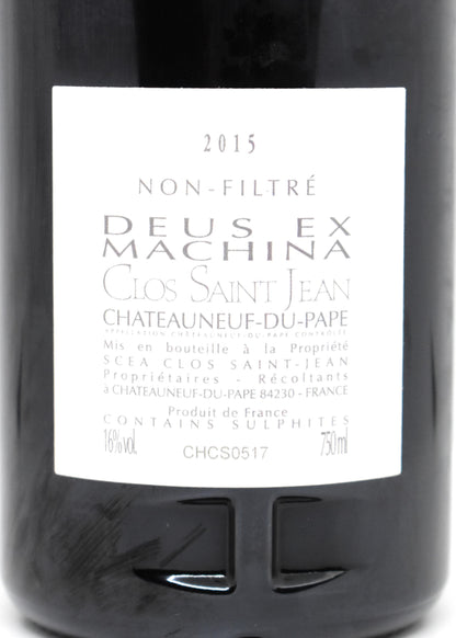 Rare 2015 Clos Saint-Jean Deus Ex Machina mint condition Swiss private cellar provenance