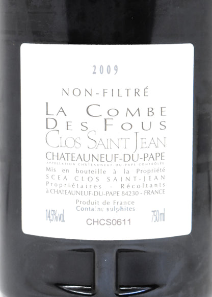 Best 2009 vintage luxury wine gift idea for anniversary Clos Saint Jean La Combe des Fous
