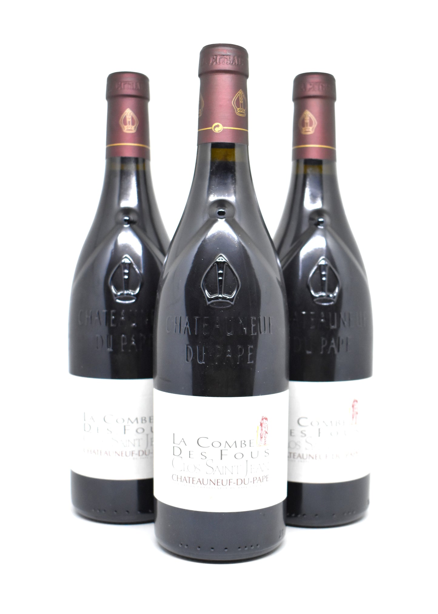 Flacon de collection vin rare Rhône Clos Saint Jean La Combe des Fous 2015 cave suisse