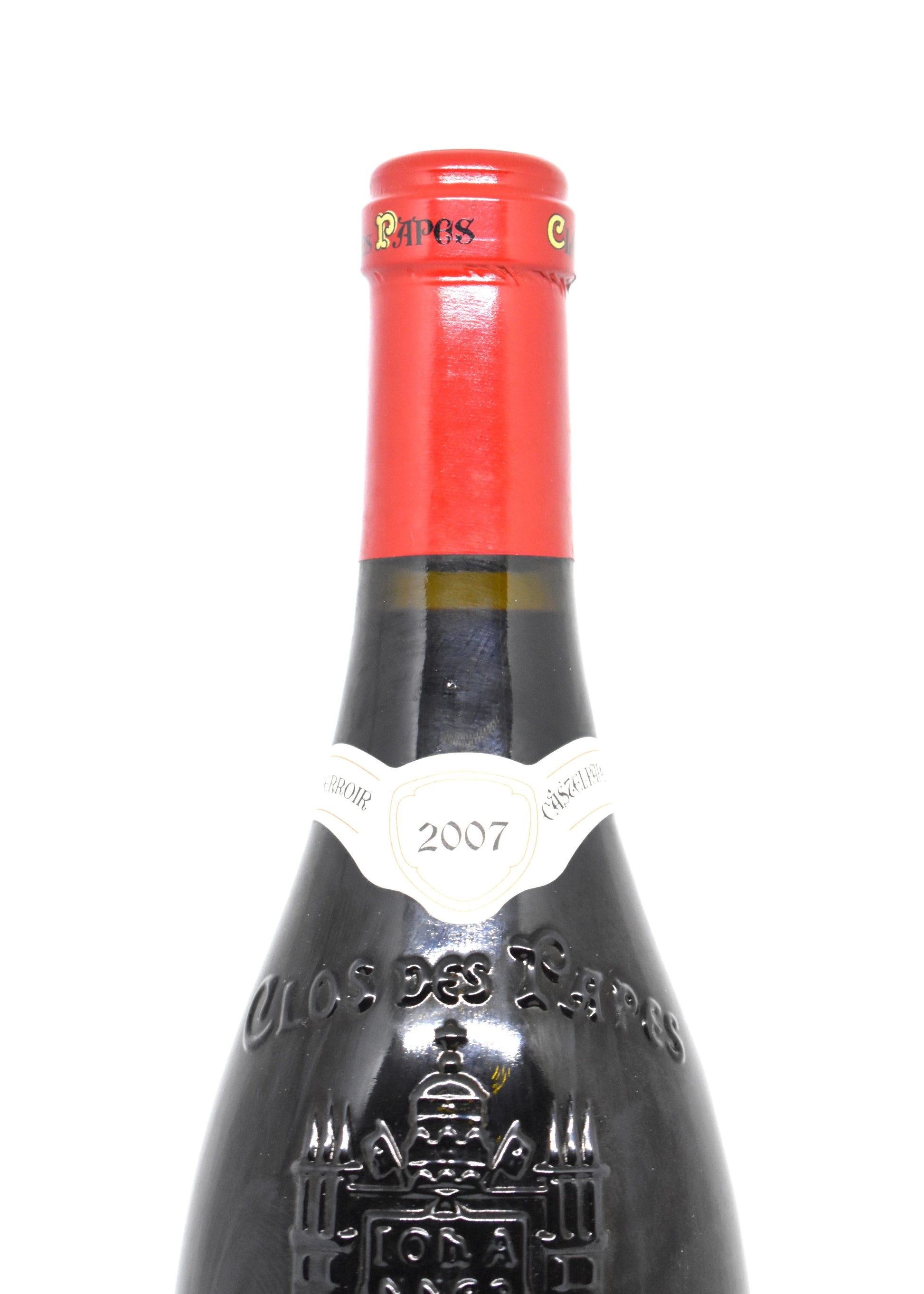 Collector red Rhone wine Clos des Papes 2007 Paul Avril mint condition bottle