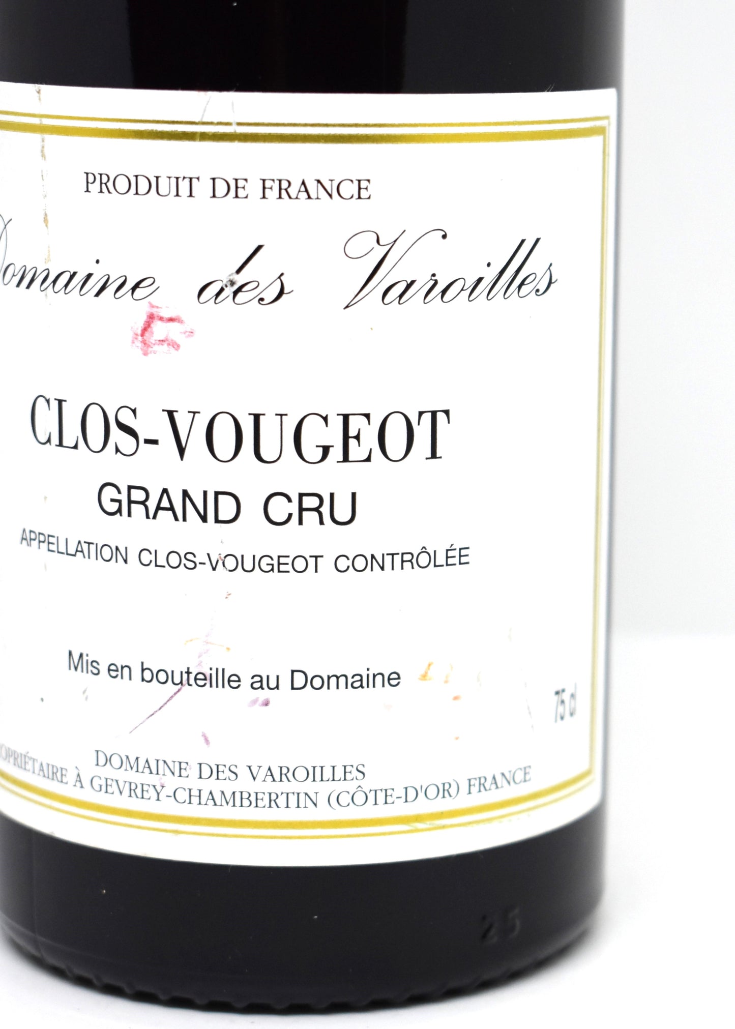 Pinot Noir Clos Vougeot 2001 en cave