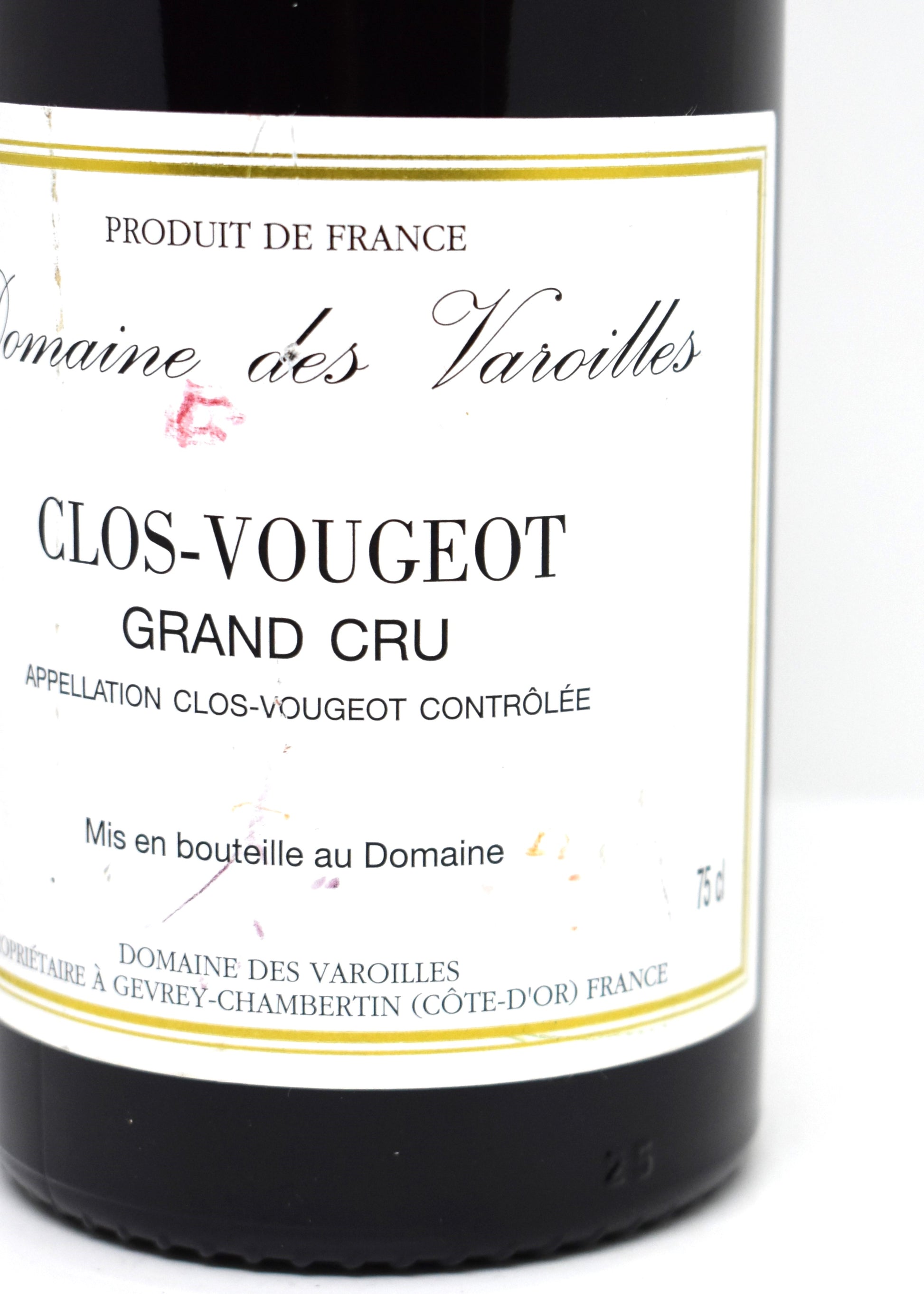 Pinot Noir Clos Vougeot 2001 en cave