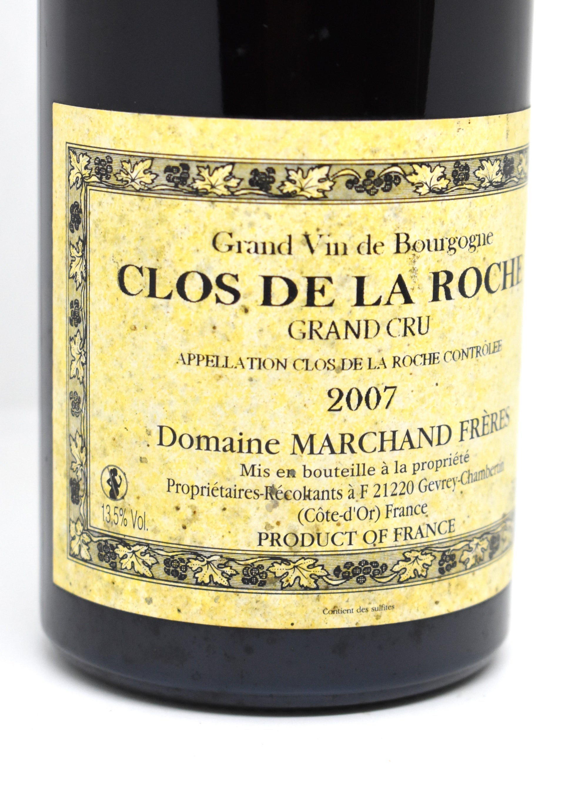 Marchand Frères Morey-Saint-Denis Grand Cru Clos de la Roche 2007 bon état bouteille