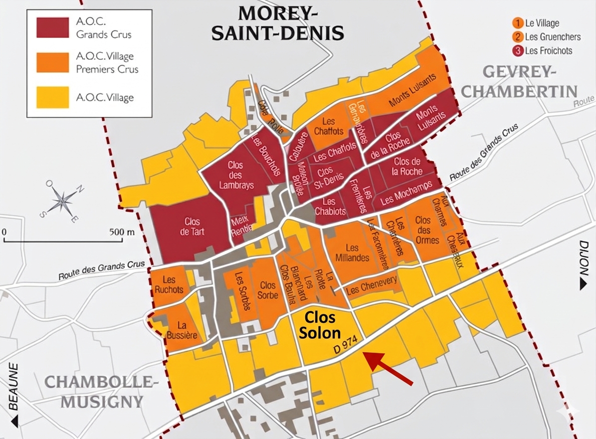Clos Solon Map Carte morey saint denis