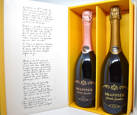 Coffret Champagne Drappier Grande Sendrée 2012 et Rosé 2010