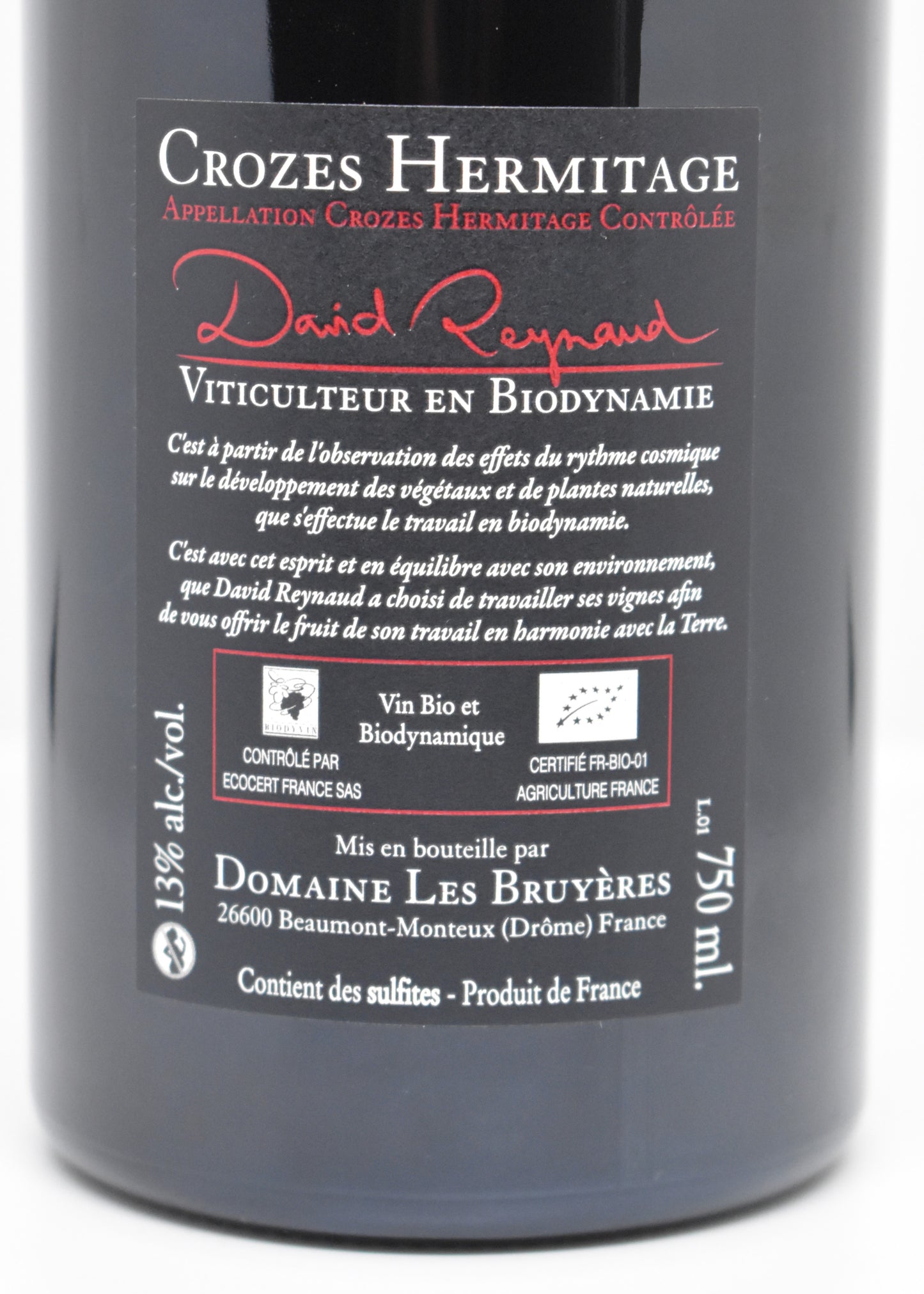 Syrah Vieilles Vignes 2020 David Reynaud Crozes-Hermitage