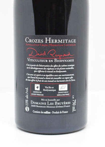 Vin biodynamique Rhône 2020 Crozes-Hermitage David Reynaud