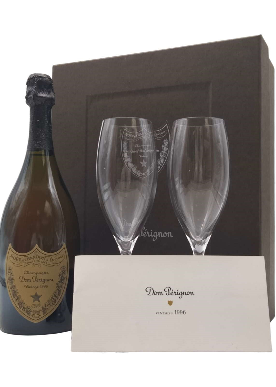 Dom Pérignon 1996 Vintage Box set with two glasses flute rare
