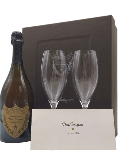 Dom Pérignon 1996 Vintage Box set with two glasses flute rare