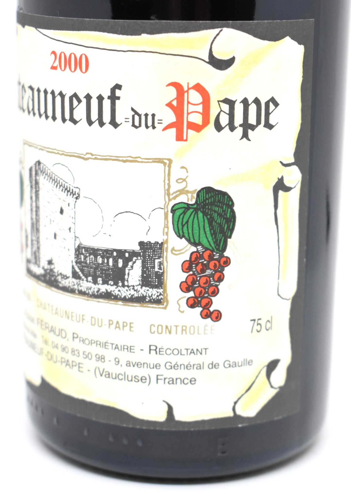 Flacon rare rapport prix plaisir vin mature Rhône sud acheter une bouteille de Châteauneuf du Pape 2000 Eddie Féraud