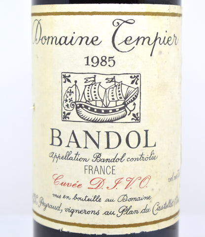 Achat Bandol Rouge DJVO 1985 Domaine Tempier niveau parfait