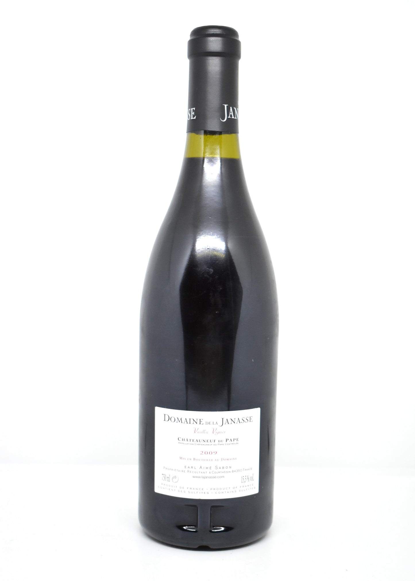 Original label detail view Domaine de la Janasse Vieilles Vignes 2009 verified authenticity