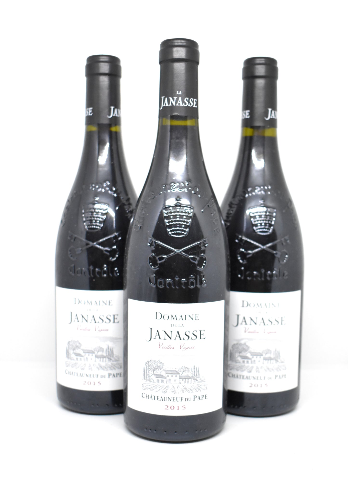 Pristine condition rare collector bottle Janasse Vieilles Vignes 2015 Châteauneuf du Pape