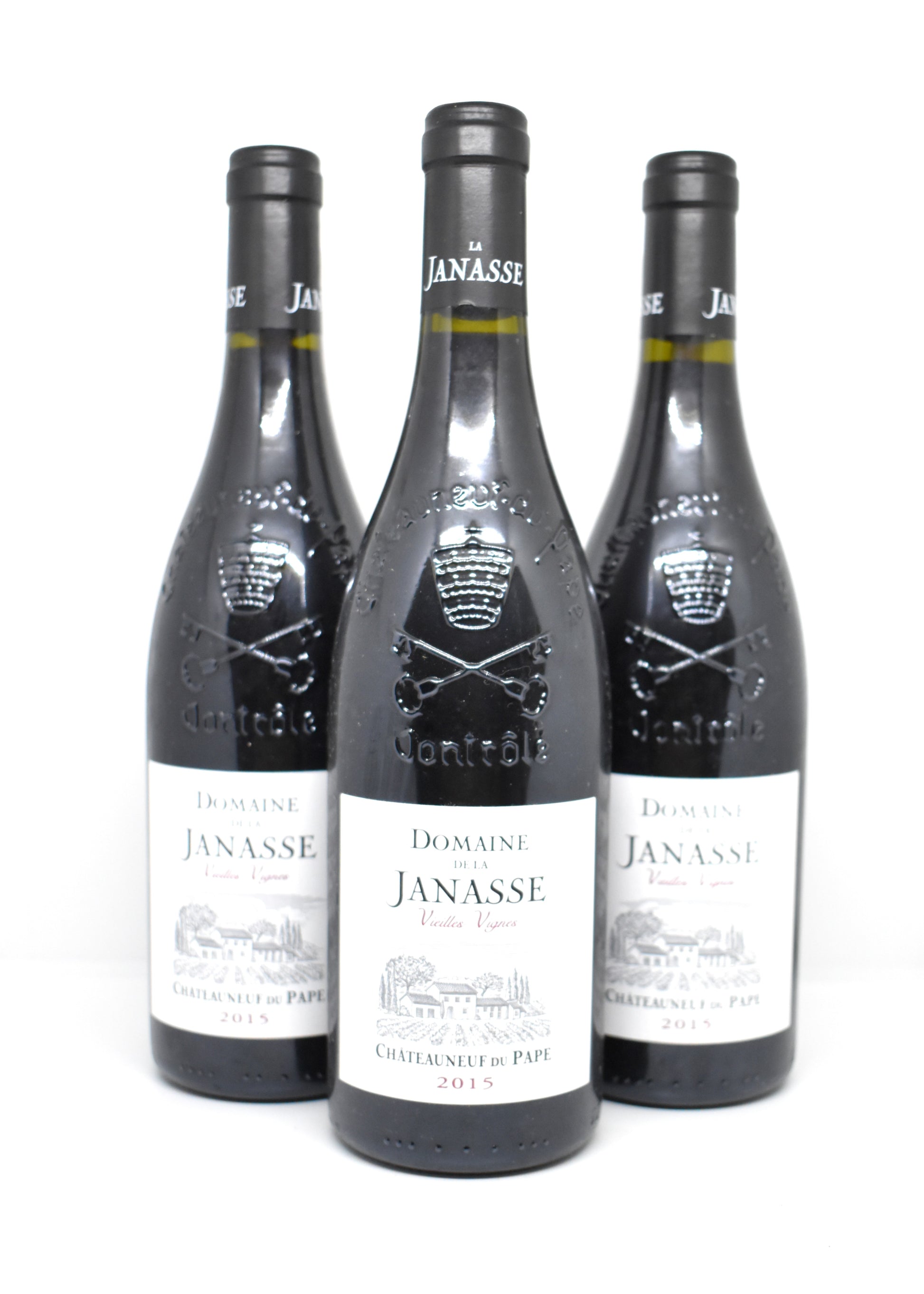 Pristine condition rare collector bottle Janasse Vieilles Vignes 2015 Châteauneuf du Pape