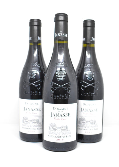 Pristine condition rare collector bottle Janasse Vieilles Vignes 2015 Châteauneuf du Pape
