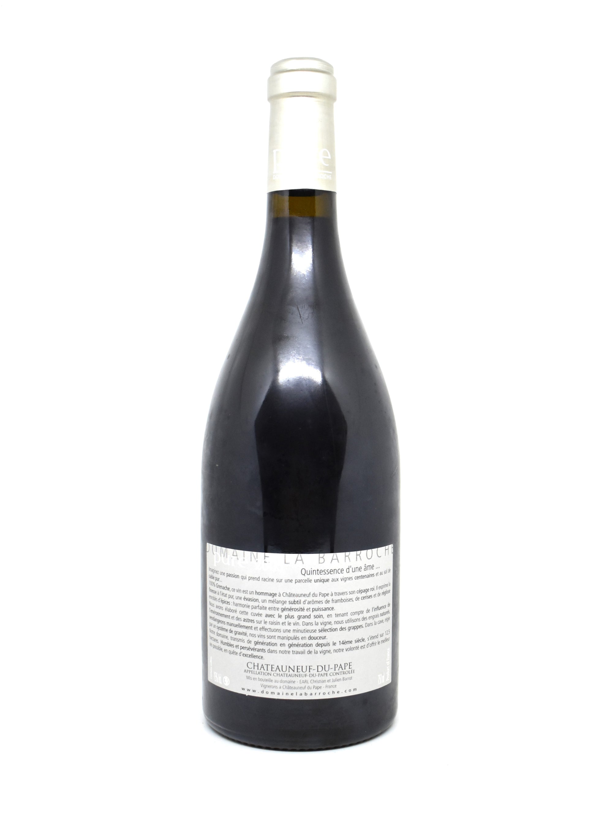 Rare 100 percent old vine Grenache sandy soil Châteauneuf du Pape Domaine la Barroche Pure 2005
