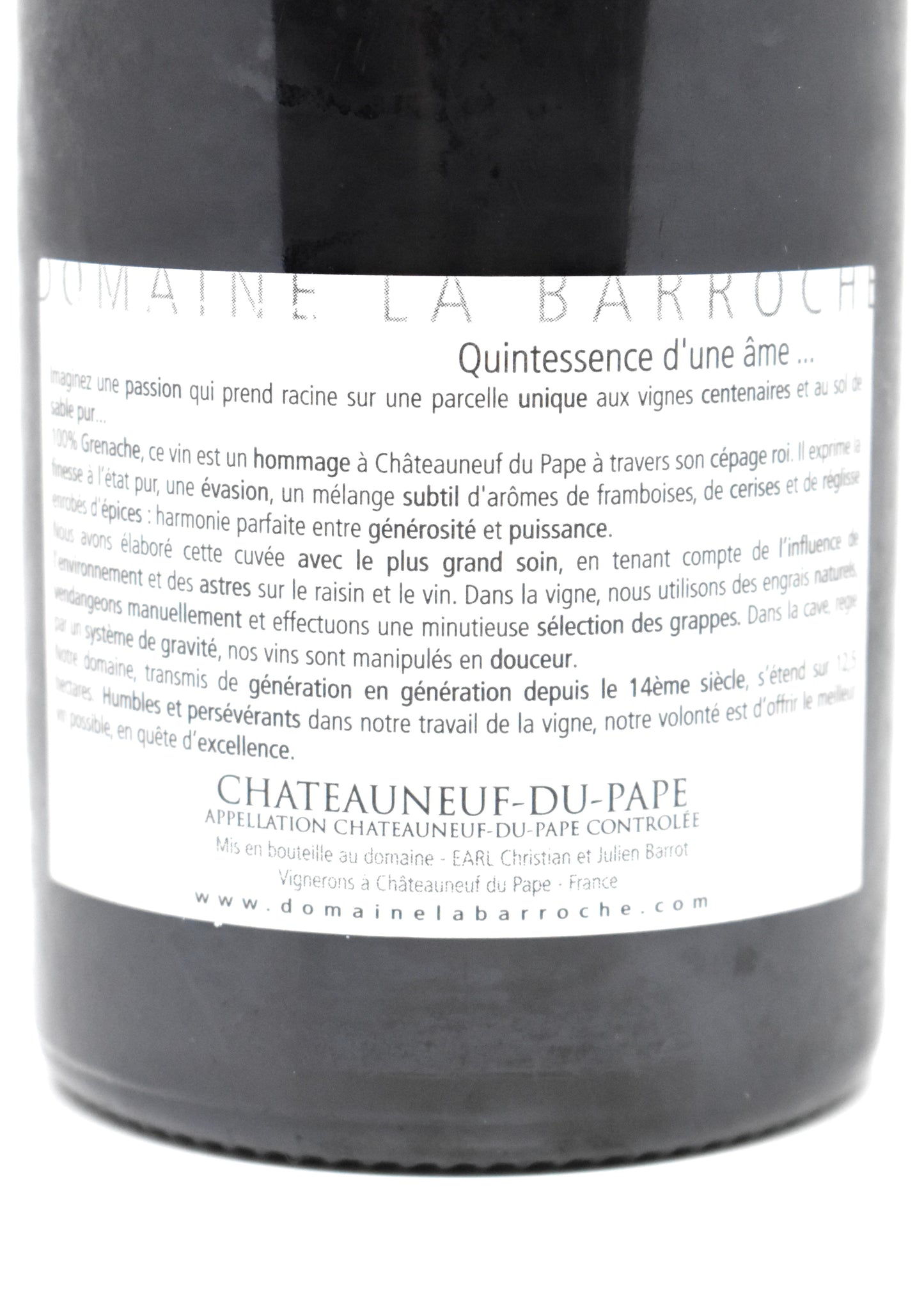 Best 2005 vintage luxury wine gift idea for anniversary Domaine la Barroche Pure
