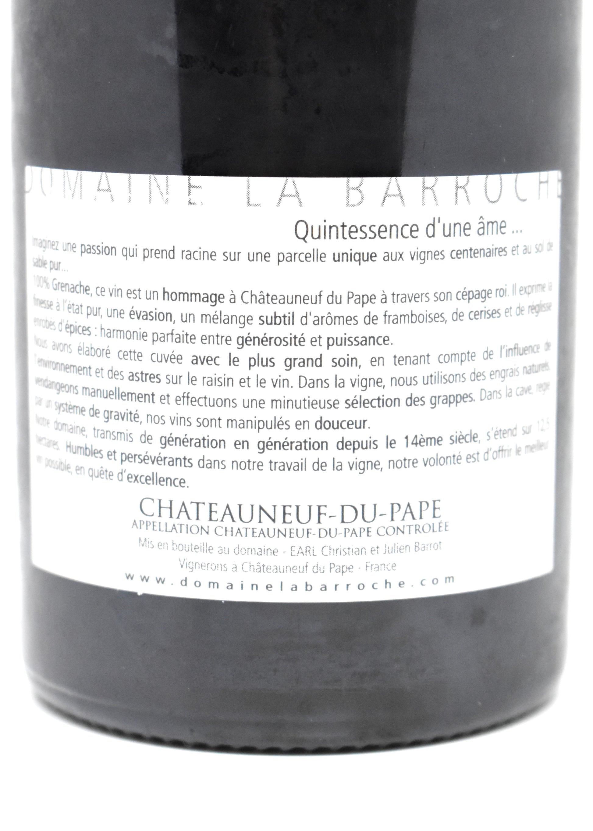 Best 2005 vintage luxury wine gift idea for anniversary Domaine la Barroche Pure