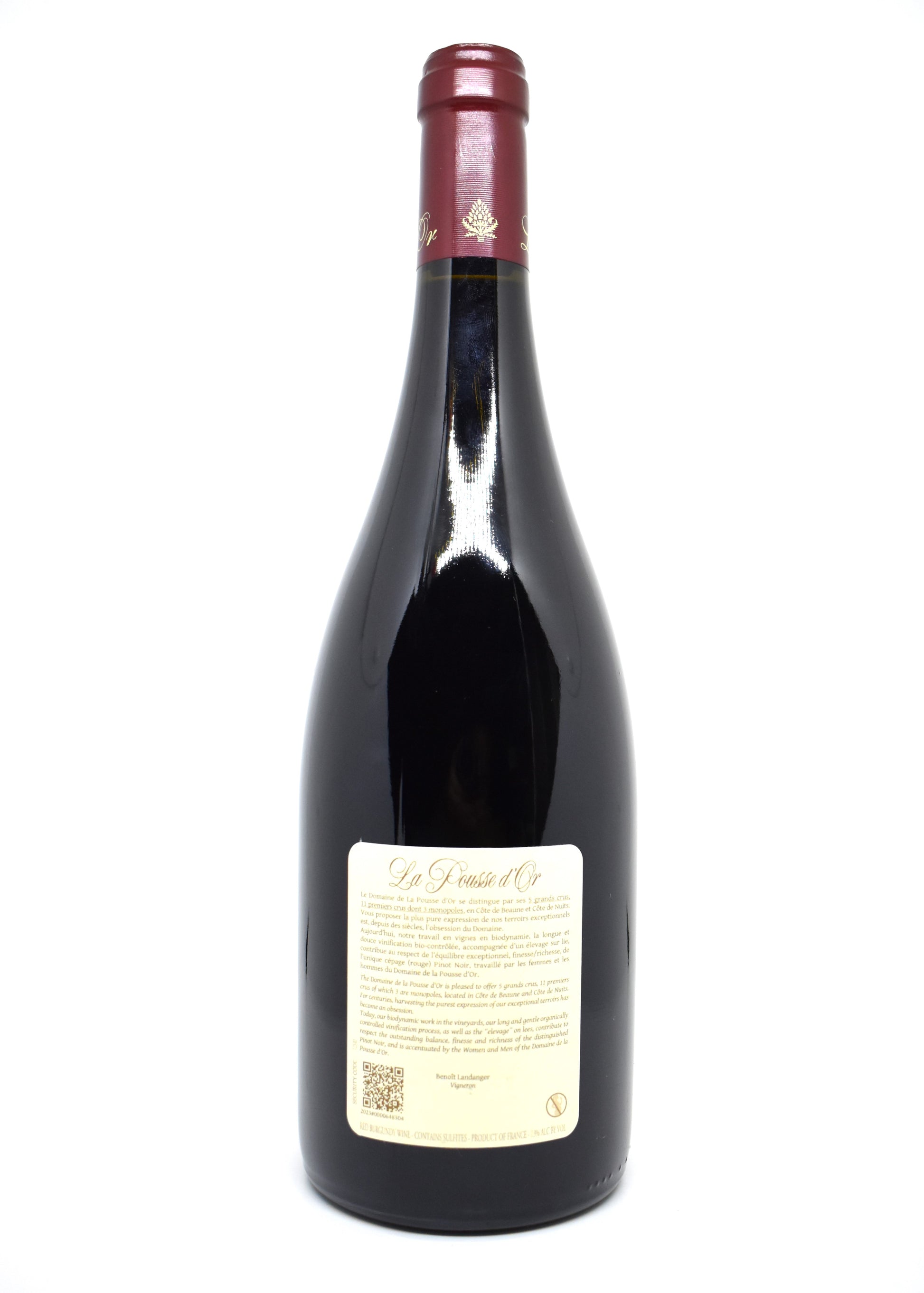 Vin du Domaine La Pousse d'Or Santenay Premier Cru Clos de Tavannes millésime 2017