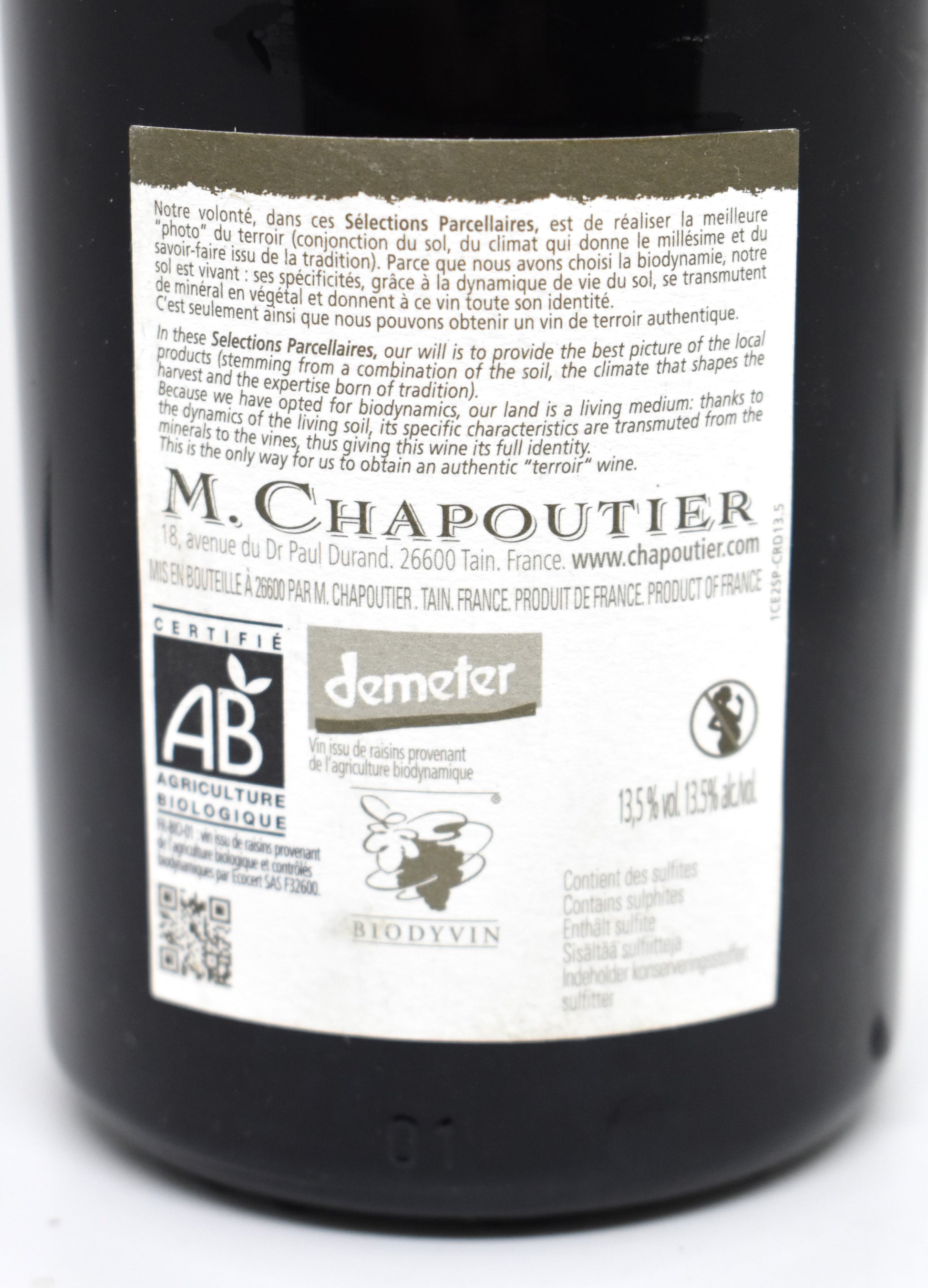 Offrir un vin 100 points parker. Hermitage Rouge 2010 Chapoutier