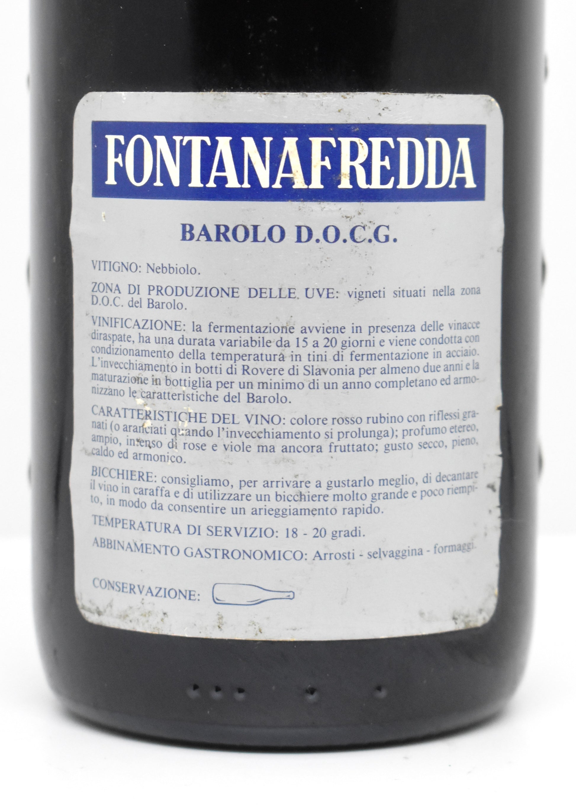 Barolo Fontanafredda 1983 - Flacon d'exception stocké sous température contrôlée