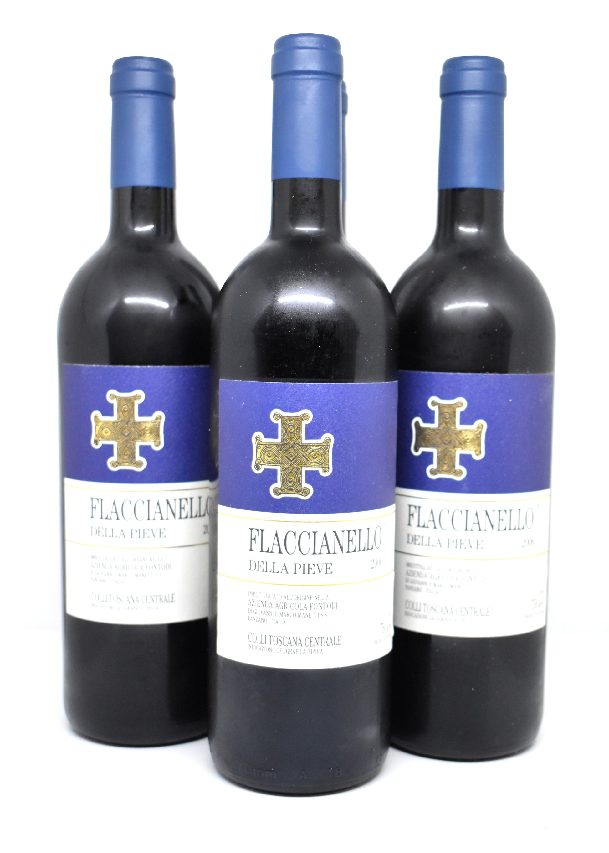 Gros plan etiquette d origine Fontodi Toscana IGT acheter une bouteille de Flaccianello della Pieve 2006