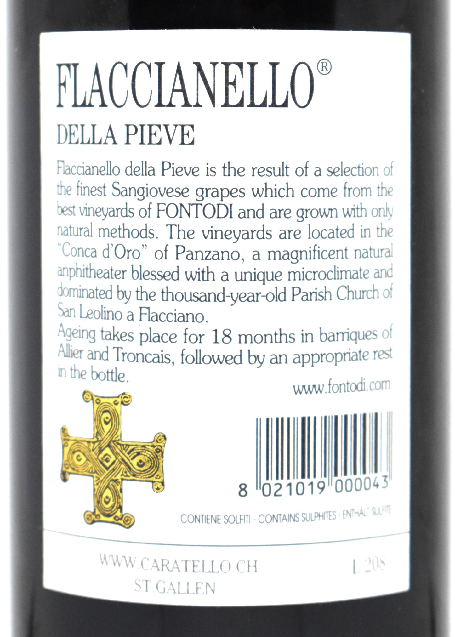 Flacon d exception 100 pour cent Sangiovese bio Conca d Oro acheter une bouteille de Flaccianello della Pieve 2006