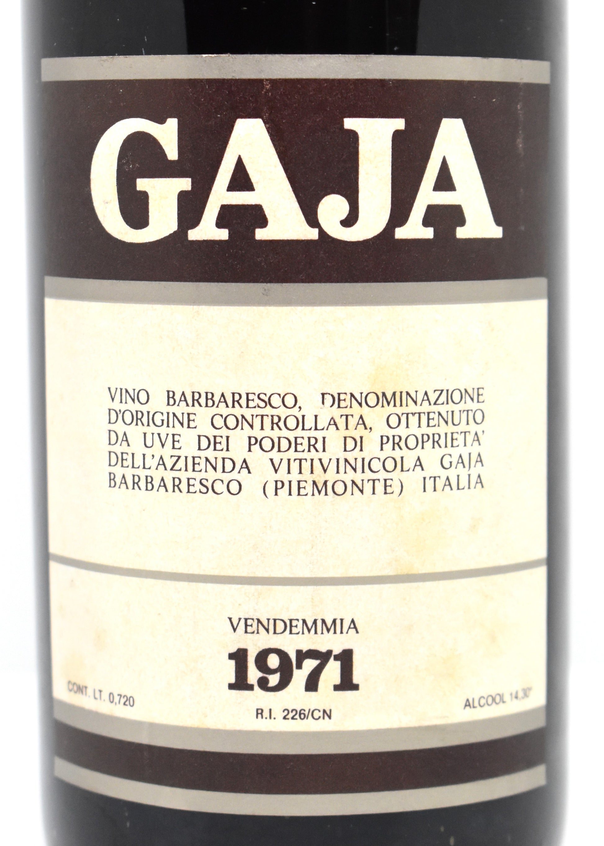 Vin Piémont exceptionnel 1971
