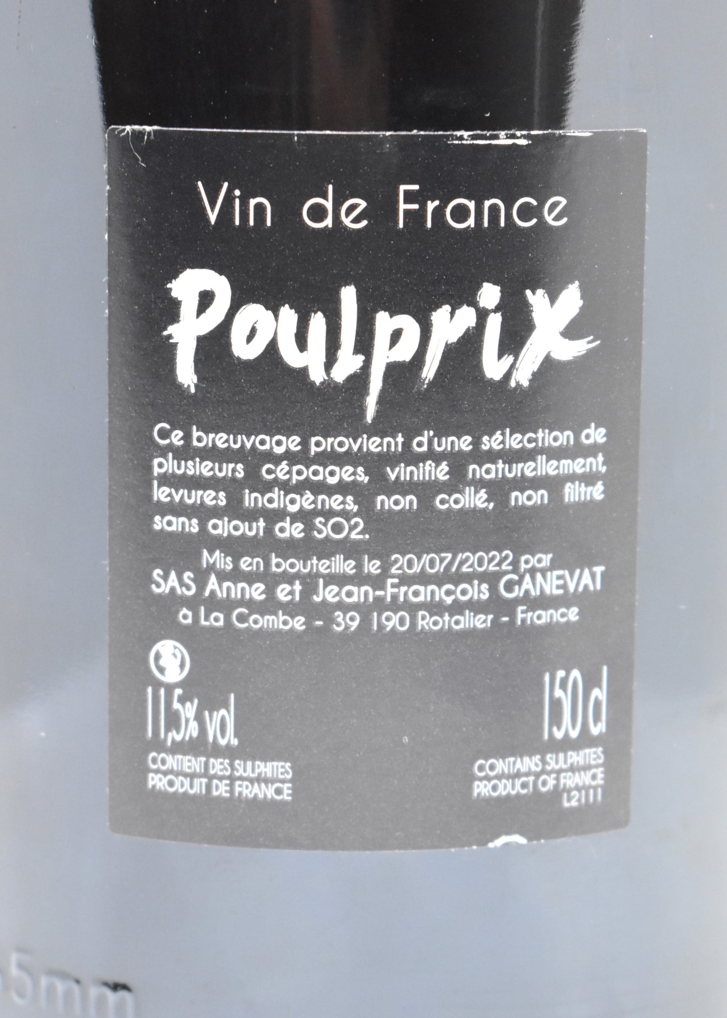 Vin rouge Jura naturel achat Suisse