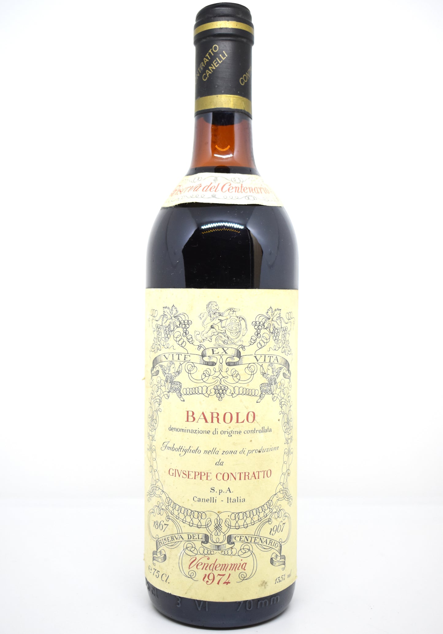 Bouteille Barolo 1974 Giuseppe Contratto Riserva del Centenario
